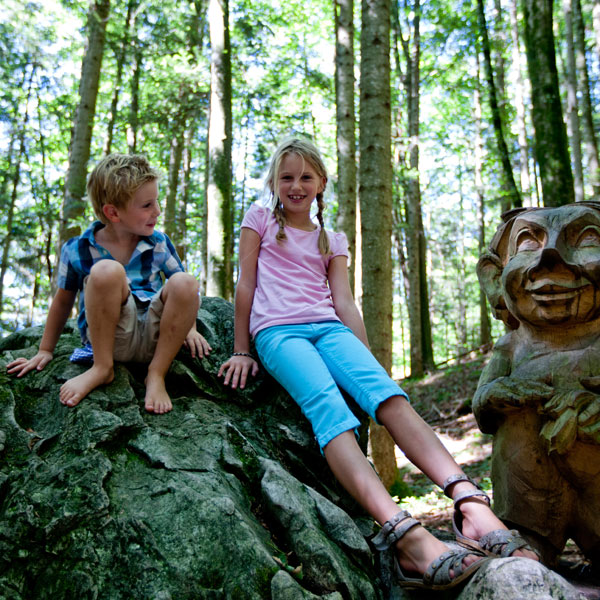 Kids playing in the magic wood